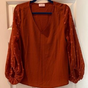 Rust Orange Blouse